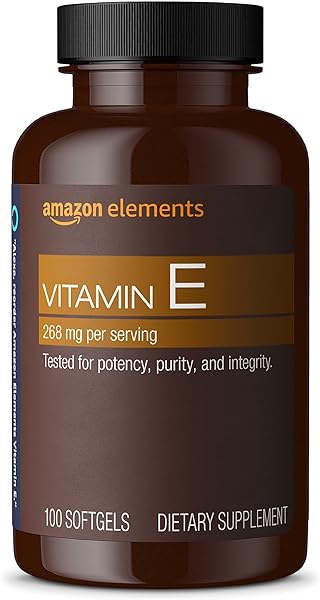 Amazon Elements Vitamin E, 400 IU, 100 Softgels, 100 days of supply (Packaging may vary) in Pakistan