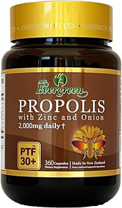 Propolis 2000mg with ZINC and Onion 360 Capsules from New Zealand by EVERGREENUSA in Pakistan