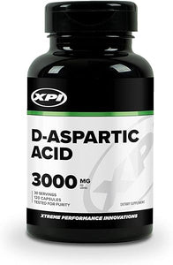XPI D-Aspartic Acid (DAA) 3000mg, 120 Capsules - Gluten Free & Non-GMO, 30 Servings in Pakistan