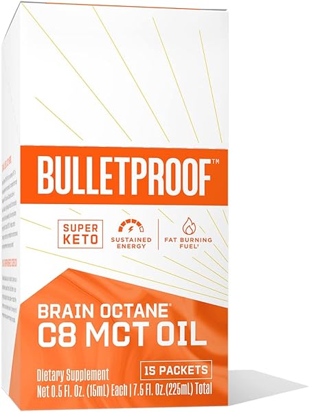 Bulletproof Brain Octane C8 MCT Oil Packets, Pack of 15, Keto Supplement for Sustained Energy in Pakistan