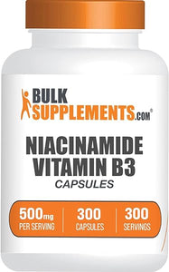 BULKSUPPLEMENTS.COM Niacinamide Capsules - Niacinamide Supplement, Vitamin B3 Supplement, Niacinamide 500mg Capsules - Niacinamide Pills for Skin Health, 1 Capsule per Serving, 300 Capsules in Pakistan