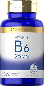 Carlyle Vitamin B6 | 25mg | 250 Tablets | Vegetarian, Non-GMO & Gluten Free Supplement in Pakistan