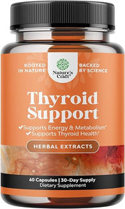 Herbal Thyroid Support Complex - Iodine Thyroid Supplement with L Tyrosine Bladderwrack Kelp Selenium and Ashwagandha - Mood Enhancer Energy Supplement for Thyroid Health - 60 Halal Capsules in Pakistan