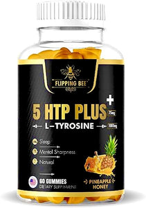 Enhance Vitamin Gummies, Focus and Mood Support, 5HTP 75mg + L-Tyrosine 1000mg Sleep and Wellbeing Formula, Brain Supplement for Men and Women, (60 Gummies) in Pakistan