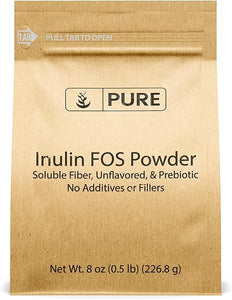 Pure Original Ingredients Inulin FOS Powder (8 oz) Always Pure, No Fillers Or Additives, Lab Verified in Pakistan