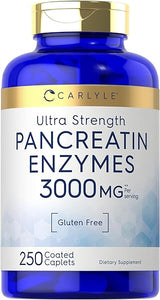 Carlyle Pancreatin Digestive Enzymes | 3000mg | 250 Caplets | Non-GMO, Gluten Free | High Potency Formula in Pakistan