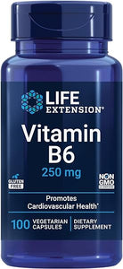 Life Extension Vitamin B6 250 mg – For Cardiovascular & Neurological Health and Kidney & Eye Health - Gluten-Free, Non-GMO – 100 Vegetarian Capsules in Pakistan