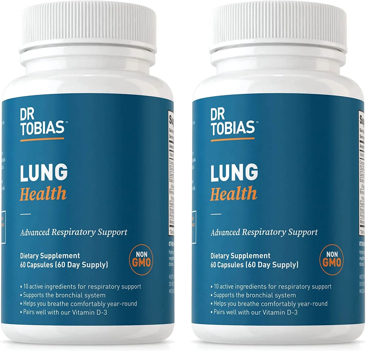 Dr. Tobias Lung Health, Lung Support Supplement, Lung Cleanse & Detox Formula Includes Vitamin C to Support Bronchial and Respiratory System - 60 Capsules, 1 Daily