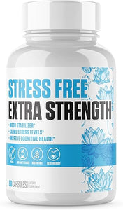 Stress Free Extra Strength | #1 Rated Stress & Mood Support Supplement for Men & Women | Boost Mood, Relieve Stress, Improve Cognitive Health w/Ashwagandha, 5-HTP, L-Theanine + More - 60 Pills in Pakistan