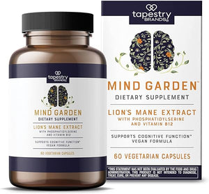 Mind Garden Lion's Mane Capsules-Brain Supplements for Memory and Focus with Lion's Mane Extract & Mushroom,Vitamin B12,Cognitive Function,Nootropic Supplement, Vegan(60 Count) in Pakistan