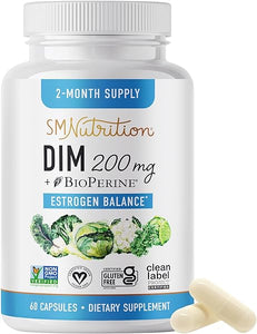 DIM Supplement 200 mg | Estrogen Hormone Balance for Women & Men | Hormonal Acne Supplements, Menopause Support, Antioxidant Support | Clean Label Project Certified, Vegan, Soy Free | 60 Ct. in Pakistan
