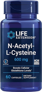 Life Extension N-Acetyl-L-Cysteine (NAC), immune, respiratory, liver health, NAC 600 mg, potent antioxidant support, free-radicals, easy to absorb, 60 capsules in Pakistan