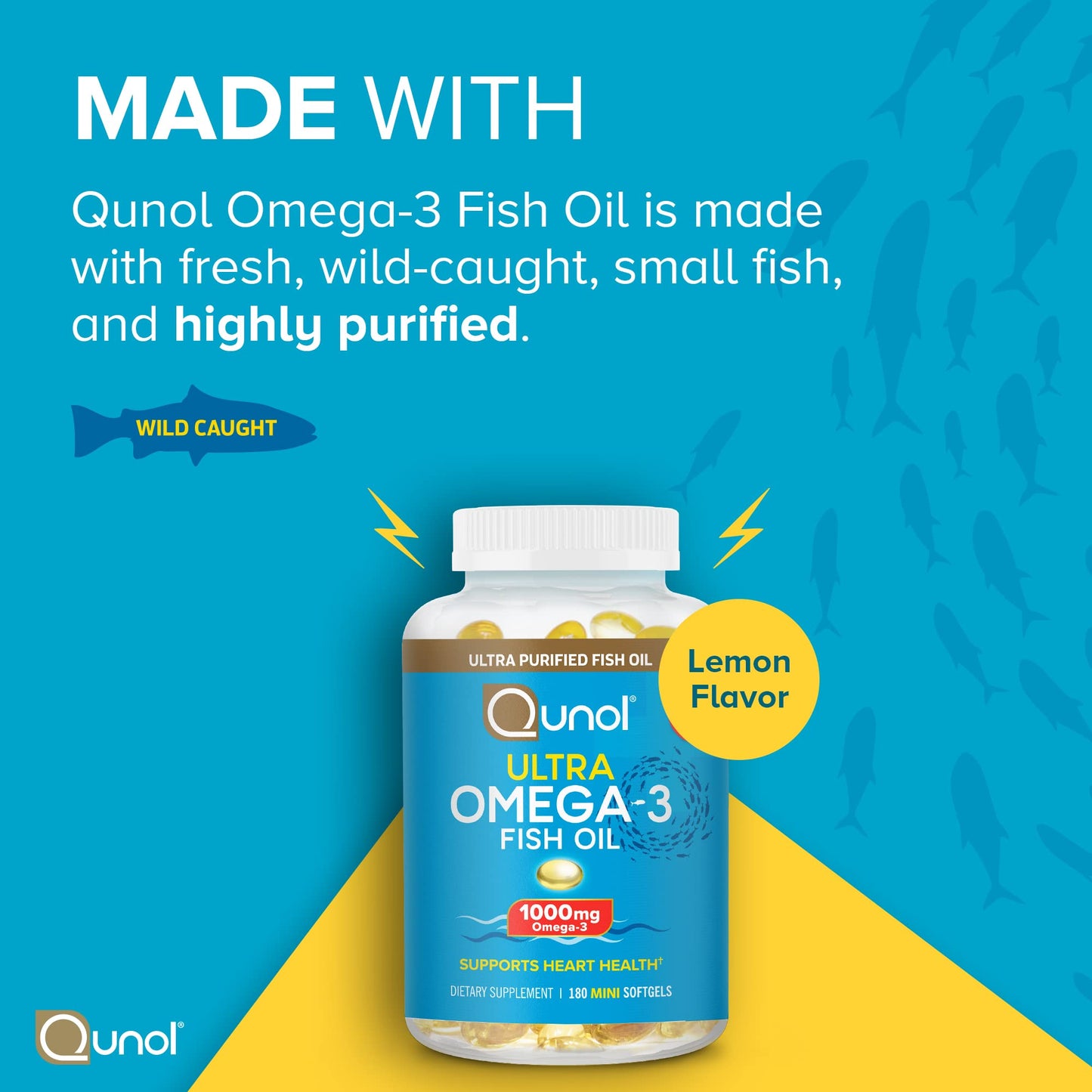 Qunol Fish Oil Omega 3 Mini Softgels, Heart Health Support, Supplement in Pakistan
