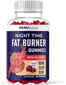 Sugar-Free Night Time Fat Burner Gummies for Sleep & Weight Loss Support | Hunger Suppressant & Metabolism Booster, Shred Belly Fat While You Sleep | Nighttime Diet Supplement for Women & Men | 60 Ct. in Pakistan