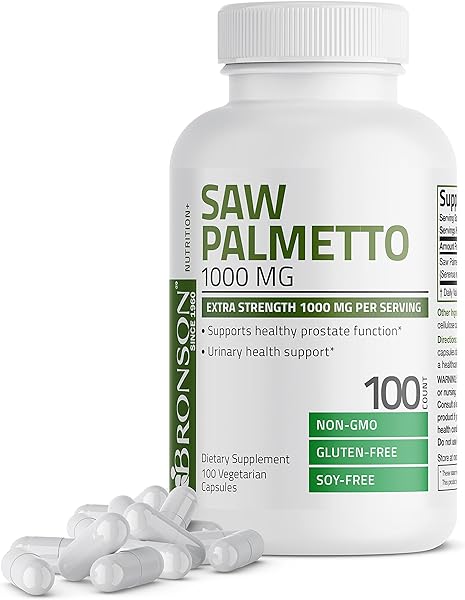 Bronson Saw Palmetto 1000 MG per Serving Extra Strength Supports Healthy Prostate Function & Urinary Health Support - Non GMO, 100 Vegetarian Capsules in Pakistan