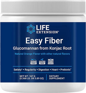 Life Extension Easy Fiber - Glucomannan Fiber, Regularity, Digestion, Heart Health, No Artificial Sweeteners, Vegetarian, Non-GMO, Gluten Free, Sugar Free, Net Wt. 167 G (0.368 Lb. Or 5.89 Oz) in Pakistan