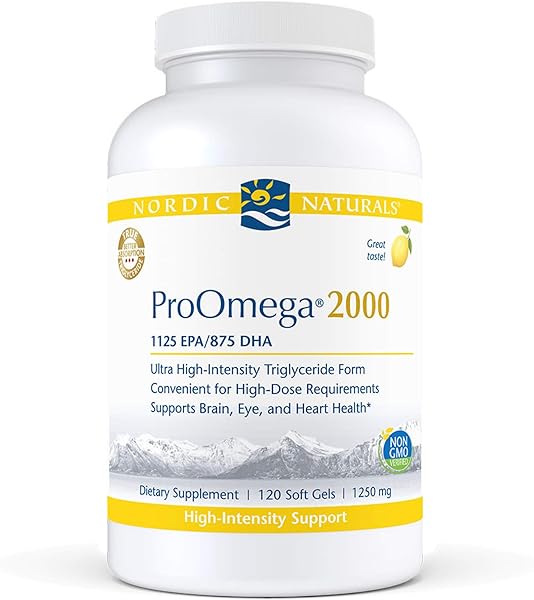 Nordic Naturals ProOmega 2000, Lemon Flavor - 120 Soft Gels - 2150 mg Omega-3 - Ultra High-Potency Fish Oil - EPA & DHA - Promotes Brain, Eye, Heart, & Immune Health - Non-GMO - 60 Servings in Pakistan