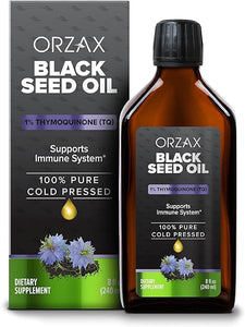ORZAX 5000 mg Black Seed Oil Organic Cold Pressed Drops with 50 mg Thymoquinone for Immune Support, Good Hair, Skin, and Joints (240 ml) in Pakistan