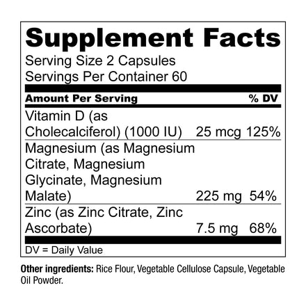Live Conscious Magwell Magnesium Zinc & Vitamin D3 - Magnesium Glycinate, Malate, & Citrate - Triple Supplement for Women & Men - for Sleep, Bone, Heart, Immune Support - 120 Caps