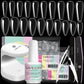 Acrylic Nail Kit Nail Extensions Kit, Glue, Coffin Nails Tips with Nail Glue Gel and Lamp, Nail Art