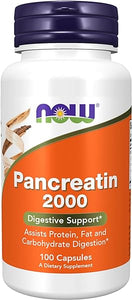 NOW Supplements, Pancreatin 10X 200 mg with naturally occurring Protease (Protein Digesting), Amylase (Carbohydrate Digesting), and Lipase (Fat Digesting) Enzymes, 100 Count (Pack of 1) in Pakistan
