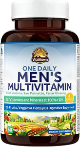 Men’s Multivitamins One Daily | Complete Multivitamin for Men with Lycopene, Saw Palmetto, Panax Ginseng | Male Nutritional Wellness | Digestive Enzyme, Green & Garden, Berry & Fruit Blends | 60ct in Pakistan