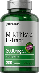 Milk Thistle Extract | 3000mg | 300 Capsules | Non-GMO, Gluten Free Supplement | by Horbaach in Pakistan