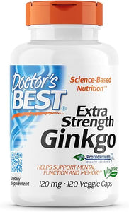 Doctor's Best Extra Strength Ginkgo, Non-GMO, Gluten Free, Vegan, Soy Free, Promotes Mental Function and Memory, 120 mg, 120 Count (Pack of 1) in Pakistan