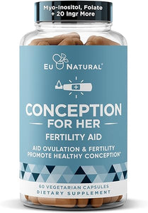 Conception Fertility Supplements for Women – Prenatal Vitamins – Promote Hormone Balance, Cycle Consistency, Aid Ovulation – Myo-Inositol, Folate, Folic Acid, Vitex, More – 60 Vegetarian Soft Capsules in Pakistan