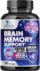 Nootropic Brain Supplement for Memory, Focus & Concentration + Cognitive Support, Brain Booster Supplement with Phosphatidylserine, DMAE Bacopa, Brain Vitamins for Men & Women, Non-GMO - 120 Capsules in Pakistan