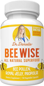 Dr. Danielle's Bee Wise - Bee Pollen Supplement - Bee Well with Royal Jelly, Propolis, Beepollen in 4 Daily Bee Pollen Capsules in Pakistan