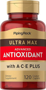 Piping Rock Antioxidant Supplements 120 Caplets | Advanced Formula for Men and Women | with Vitamin A, C, E | Ultra Max Complex | Non-GMO, Gluten Free in Pakistan