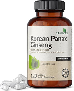 Futurebiotics Korean Panax Ginseng 1000 MG Per Serving Energy, Memory & Brain Health Support, Non-GMO, 120 Capsules in Pakistan
