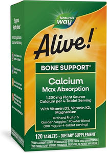 Nature's Way Alive! Calcium Bone Support* Supplement, Vitamin D3, K2 & Magnesium, 120 Tablets in Pakistan