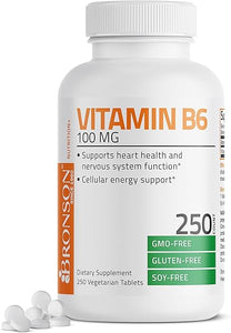 Vitamin B6 100 mg Premium Vitamin B6 Supplement – Promotes Protein Metabolism and Immune Function - 250 Tablets in Pakistan