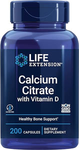 Life Extension Calcium Citrate with Vitamin D - Super Absorbable Bone Health D3 Calcium Supplement for Men & Women - for Bones Density & Muscle Function - Gluten-Free, Non-GMO – 200 Capsules in Pakistan