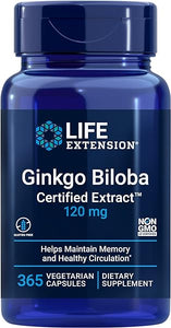 Life Extension Ginkgo Biloba Certified Extract - For Healthy Memory Support & Brain Cognitive Function - Ginkgo Leaf Extract Supplement Pill - Non-GMO, Gluten-Free, Vegetarian– 365 Capsules in Pakistan