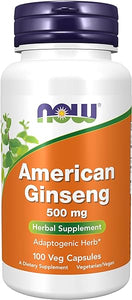 NOW Supplements, American Ginseng (Panax quinquefolius) 500 mg, Herbal Supplement, 100 Veg Capsules in Pakistan