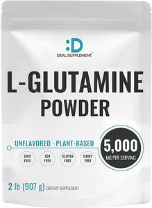 L Glutamine Powder Supplement, 5g Per Serving, 2lbs – Easily Absorbed Free Form, Key Amino Acid – Supports Gut Health & Muscle Recovery – Plant Based, Unflavored, Non-GMO in Pakistan
