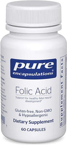 Pure Encapsulations Folic Acid | Hypoallergenic Dietary Supplement | 60 Capsules in Pakistan