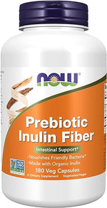 NOW Supplements, Prebiotic Inulin Fiber, Intestinal Support*, Nourishes Friendly Bacteria*, Made with Organic Inulin, 180 Veg Capsules in Pakistan