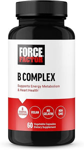 FORCE FACTOR Vitamin B Complex to Support Energy, Vitality, and Heart Health, Includes Vitamin B1, Vitamin B2, Vitamin B3, Vitamin B6, Vitamin B12, and More, Vegan, Non-GMO, 60 Vegetable Capsules in Pakistan