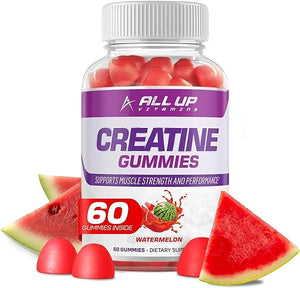 Watermelon Flavored Creatine Monohydrate Plant-Based Gummies - Muscle Strengthening Chews with Vitamin B12 - Boost Performance, Energy, and Muscle Growth - (60 Count) Sugar-Free in Pakistan