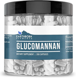 Earthborn Elements Glucomannan, 200 Capsules, Pure & Undiluted, No Additives in Pakistan