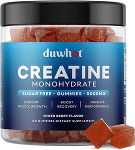 Sugar Free Creatine Monohydrate Gummies 5g for Men & Women, Chewables Creatine Monohydrate for Muscle Growth & Recovery, Vegan, Mixberry Flavor, 120 Count in Pakistan