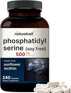 Ultra Strength Phosphatidylserine Supplement 500mg Per Serving, 240 Capsules | Soy Free, Derived from Sunflower Lecithin – Supports Cognitive Health and Brain Function – Non-GMO in Pakistan