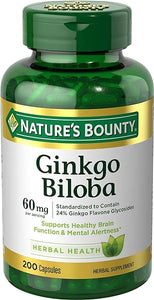 Nature's Bounty Ginkgo Biloba 60 Mg, 200 Capsules (17243) in Pakistan
