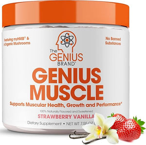 Genius Muscle Builder & Mass Gainer, Strawberry Vanilla - 100% Natural Anabolic Activator Supplement for Men & Women - Weight Gainer for Lean Muscle Growth & Bodybuilding in Pakistan