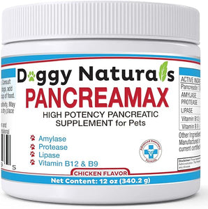 PancreaMax 10x Pancreatic Digestive Enzymes Supplement for Cats and Dogs(12 oz) Powder (Made in U.S.A).10x Pancreatin for Dogs Contain Pancreatic Enzyme | Pancreatin for Dogs (10x Porcine Pancreatin) in Pakistan