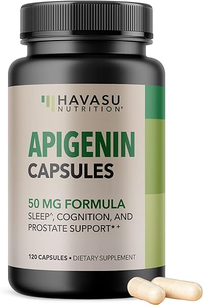 Apigenin Supplement for Sleep 50mg Non-GMO | Natural Sleep Aid Without Melatonin | Supports Sleep, Cognition, Relaxation & Natural Prostate Health | Flavonoid Chamomile Extract Apigenin Supplement in Pakistan